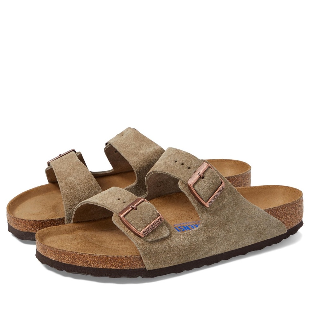 *NEW* Arizona Birkenstock Taupe Suede Men’s Size 43 Soft Footbed